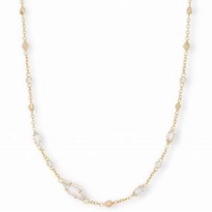 Kendra Scott Gold Tone Necklace with Clear Faceted Beads